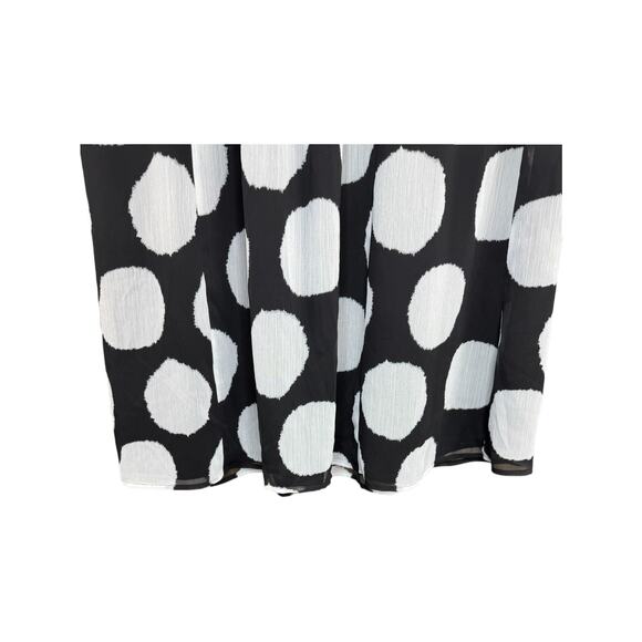 Lane Bryant Women's 20 Black White Polka Dot Flare Knee Length Skirt Stretch - Picture 2 of 7